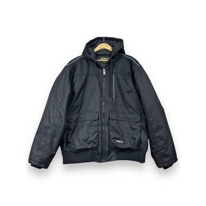 Walls Enduro Zone Jacket Mens Sz 2XL Workwear Hood Insulated Black Coat Quilted